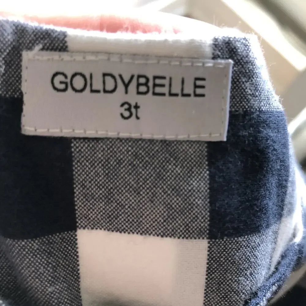 Goldybelle Navy Gingham Romper Size 3T